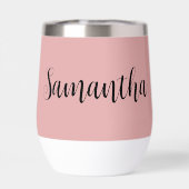 Roze Zwart Script Monogram Bachelorette party (Achterkant)