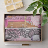 Roze & Zwart Shabby Glam Couture decoupage Papier (Geschenk)