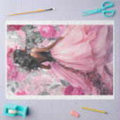 Roze & Zwart Shabby Glam Jurk 2 Decoupage Papier (Craft)