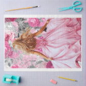 Roze & Zwart Shabby Glam Jurk Decoupage Papier (Craft)