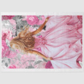 Roze & Zwart Shabby Glam Jurk Decoupage Papier (Voorkant)