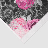 Roze & Zwart Shabby Glam Rozen 2 Decoupage Papier (Detail)