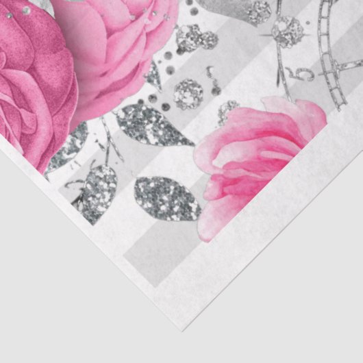 Roze & Zwart Shabby Glam Rozen Decoupage Papier (Detail)
