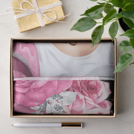 Roze & Zwart Shabby Glam SG2 Decoupage Papier (Geschenk)