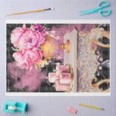 Roze & Zwart Shabby Glam Tafel Decoupage Papier (Craft)