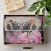 Roze & Zwart Shabby Glam Tafel Decoupage Papier (Geschenk)