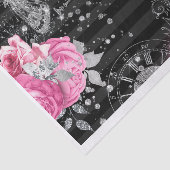 Roze & zwart Shabby Glam Tissuepapier (Detail)