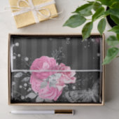 Roze & zwart Shabby Glam Tissuepapier (Geschenk)