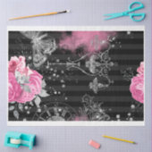 Roze & zwart Shabby Glam Tissuepapier (Craft)