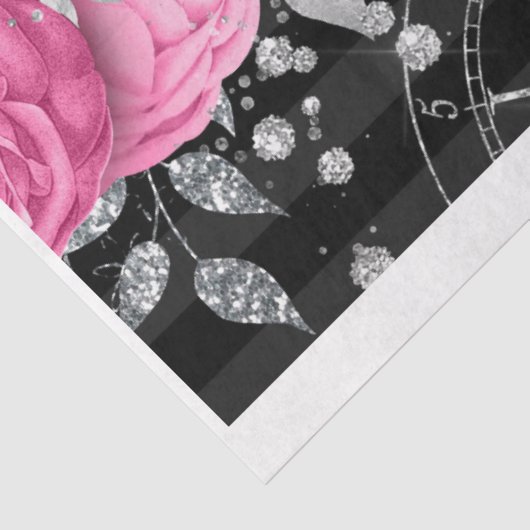 Roze & zwart Shabby Glam Tissuepapier (Detail)