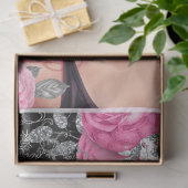 Roze & Zwart Shabby Glam Vrouw Decoupage Papier (Geschenk)
