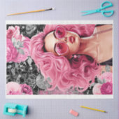 Roze & Zwart Shabby Glam Vrouw Decoupage Papier (Craft)