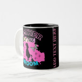 Roze & Zwart Silhouet Moeder van de bruidegom Tweekleurige Koffiemok (Voorkant links)