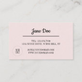 Roze Zwart Spuit Medisch Verpleegkundige Visitekaartje (Achterkant)