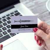 Roze Zwart Spuit Medisch Verpleegkundige Visitekaartje