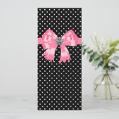 Roze Zwart Stippen Huwelijksprogramma Sjabloon (Staand voorkant)