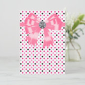 Roze Zwart Stippen Uitnodiging Template (Staand voorkant)
