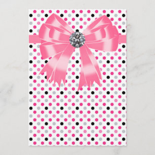 Roze Zwart Stippen Uitnodiging Template