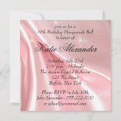 Roze Zwart Sweet 16 Masquerade Party Kaart (Achterkant)