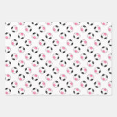 Roze Zwart Team Kleuren Voetbal 3 PC Variëteit Inpakpapier Vel (Voorkant 3)