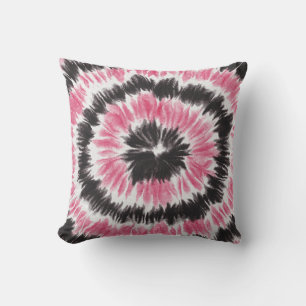 Roze Zwart Tie Dye Circle Kussen