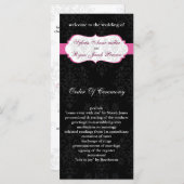 roze zwart Trouwprogramma Programmakaart (Voorkant / Achterkant)