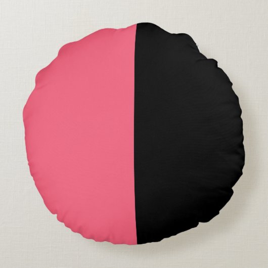 Roze Zwart Twee kleuren Tone Half Split Rond Kussen (Achterkant)