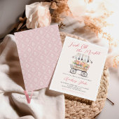 Roze Zwart Van De Markt Bruids Douche Uitnodiging