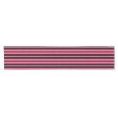 Roze Zwart Verticaal Stripes Patroon Ontwerp Korte Tafelloper (Horizontaal)