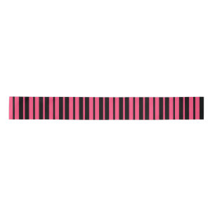 Roze Zwart Verticaal Stripes Patroon Ontwerp Satijnen Lint