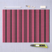 Roze Zwart Verticaal Stripes Patroon Ontwerp Tissuepapier (Craft)