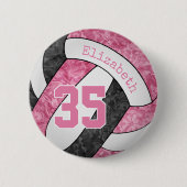 roze zwart volleybal club team kleuren ronde button 5,7 cm (Voorkant)