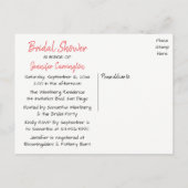 Roze & Zwart Vrijgezellenfeest Cup van Tea Party Uitnodiging Briefkaart (Achterkant)