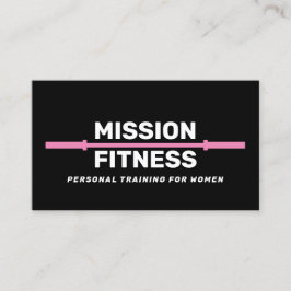 Roze Zwart Vrouw Fitness Personal Trainer Visitekaartje