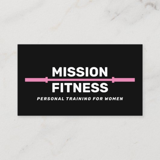 Roze Zwart Vrouw Fitness Personal Trainer Visitekaartje (Voorkant)