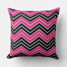 Roze Zwart Wave Grafische Patronen Lijnen Kussen