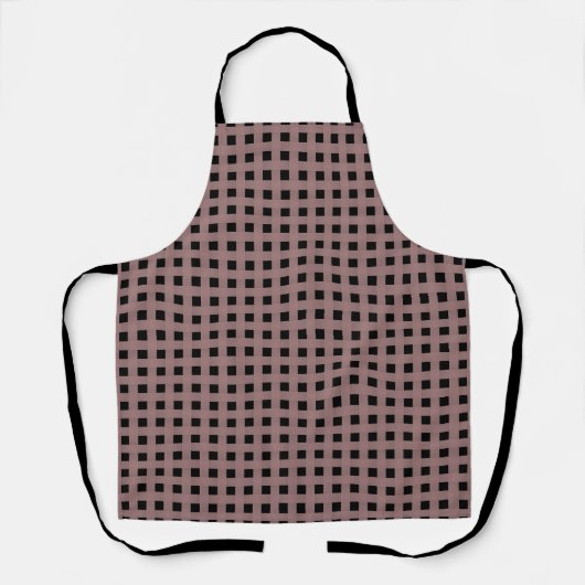 Roze Zwart Weefpatroon Schort (Voorkant)