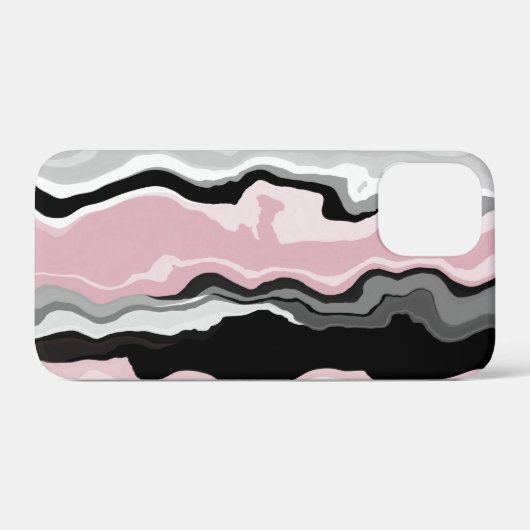 roze zwart-wit abstract Case-Mate iPhone case (Achterkant (horizontaal))