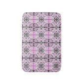 Roze zwart wit Abstract herhaal patroon Badmat (Voorkant Verticaal)