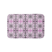 Roze zwart wit Abstract herhaal patroon Badmat (Voorkant)