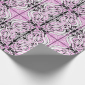 Roze zwart wit Abstract herhaal patroon Cadeaupapier (Hoek)