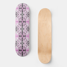 Roze zwart wit Abstract herhaal patroon Persoonlijk Skateboard