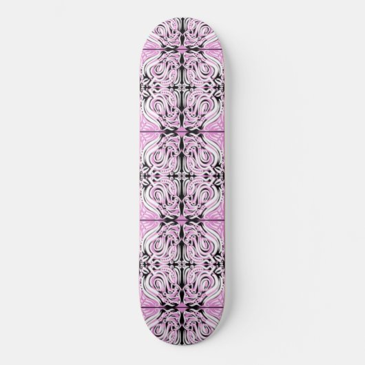 Roze zwart wit Abstract herhaal patroon Persoonlijk Skateboard (Voorkant)