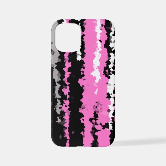 roze zwart-wit abstract iPhone hoesje (Achterkant)