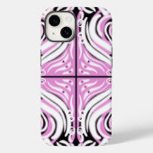 Roze zwart wit Abstract patroon Case-Mate iPhone Case (Achterkant)