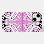 Roze zwart wit Abstract patroon Case-Mate iPhone Case (Achterkant (horizontaal))