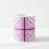 Roze zwart wit Abstract patroon Koffiemok (Center)