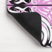 Roze zwart wit Abstract patroon Muismat (Hoek)