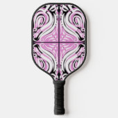 Roze zwart wit Abstract patroon Pickleball Paddle (Voorkant)