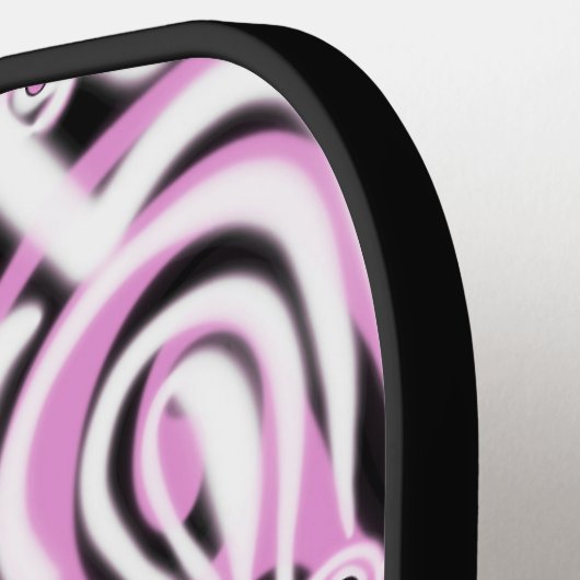 Roze zwart wit Abstract patroon Pickleball Paddle (Links Detail)